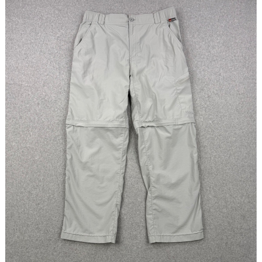 Simms Pants Mens Large Gray Convertible Zip Off Fishing Hiking Lightweight Gorp
